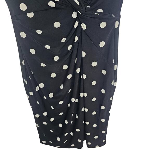 Lauren Ralph Lauren Dress Knee Length Dress Polka Dot Dress Sheath Dress 6 Black - Picture 3 of 7